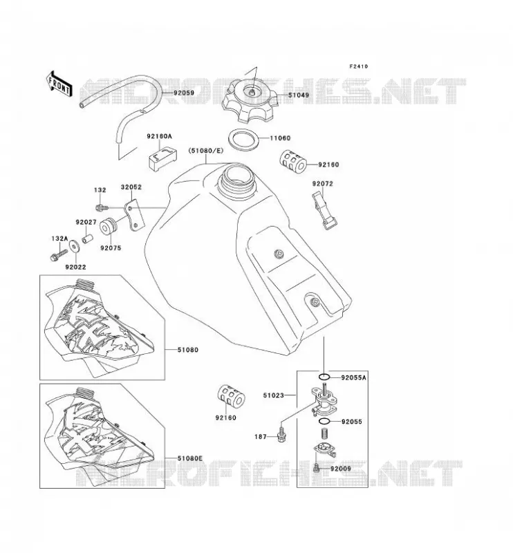 RESERVOIR CARBURANT Kawasaki TOUT-TERRAIN 80 1995 KX125  KX80-R5
