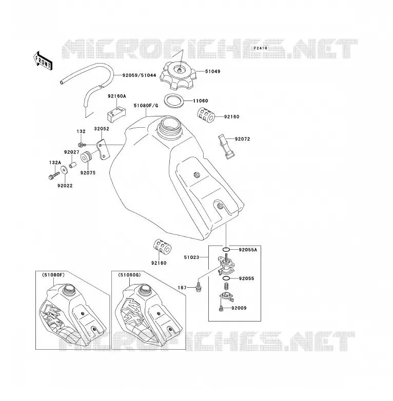 RESERVOIR CARBURANT Kawasaki TOUT-TERRAIN 80 1996 KX80  KX80-R6