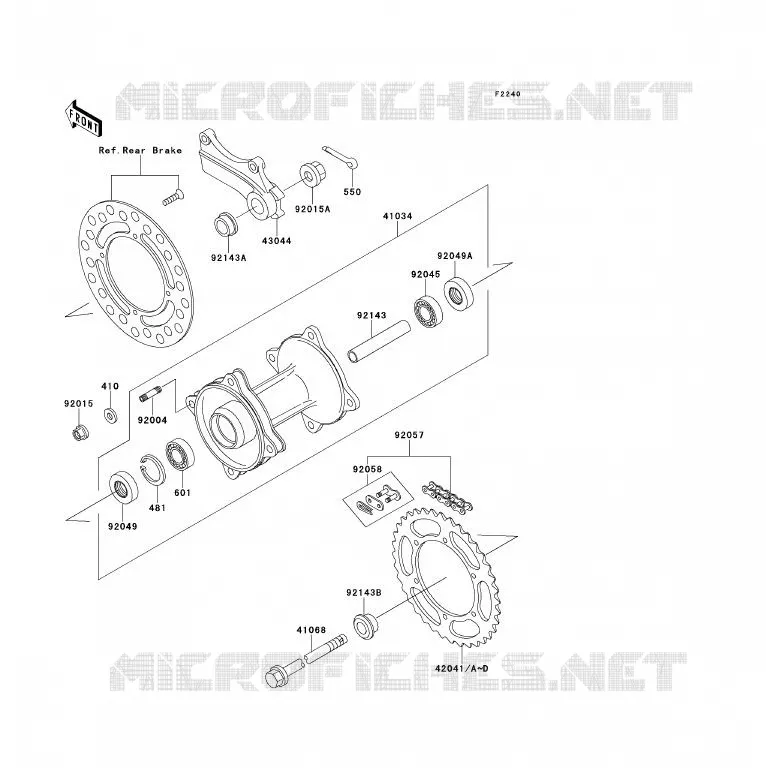 MOYEU ARRIERE Kawasaki TOUT-TERRAIN 80 1997 KX80  KX80-R7