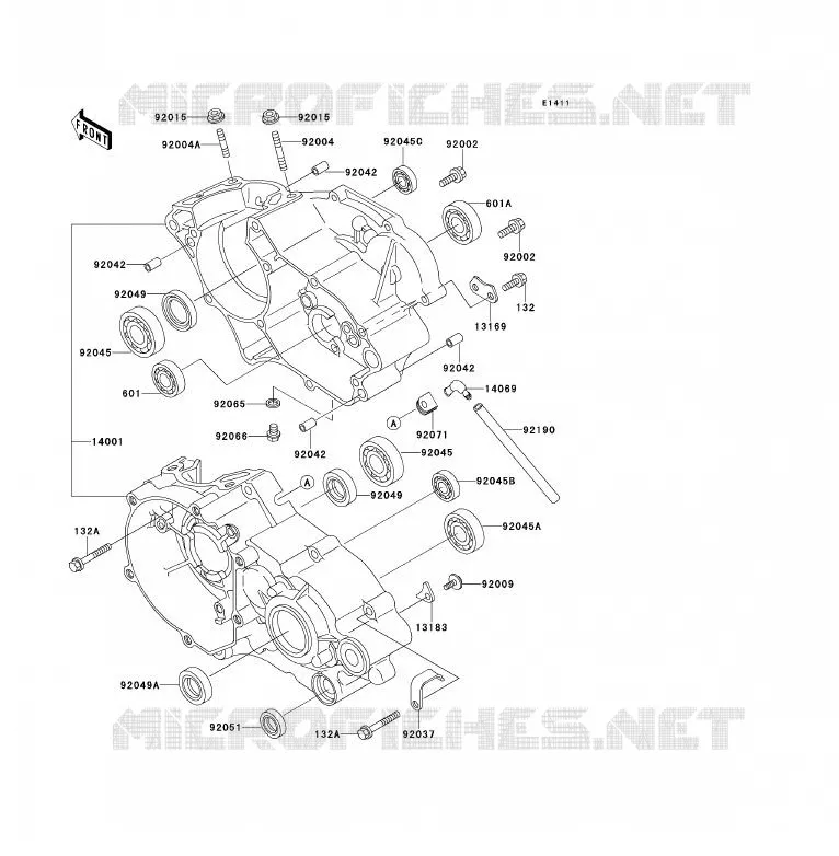 CARTER MOTEUR(S) Kawasaki TOUT-TERRAIN 80 1997 KX80  KX80-R7