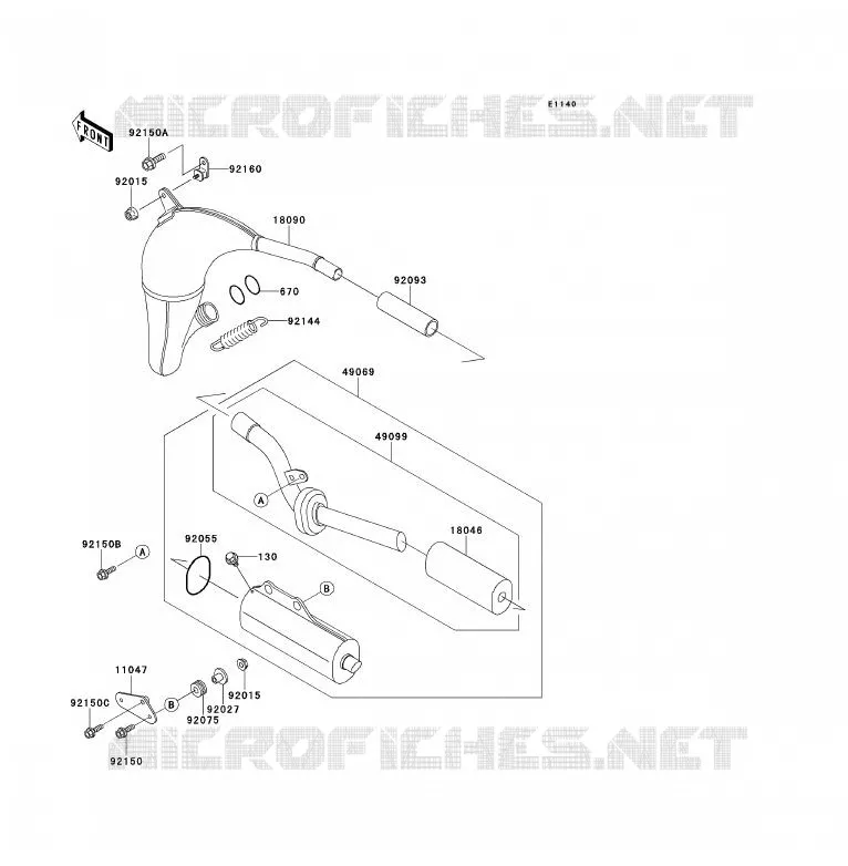 &Eacute;CHAPPEMENT Kawasaki TOUT-TERRAIN 80 1995 KX80  KX80-T5