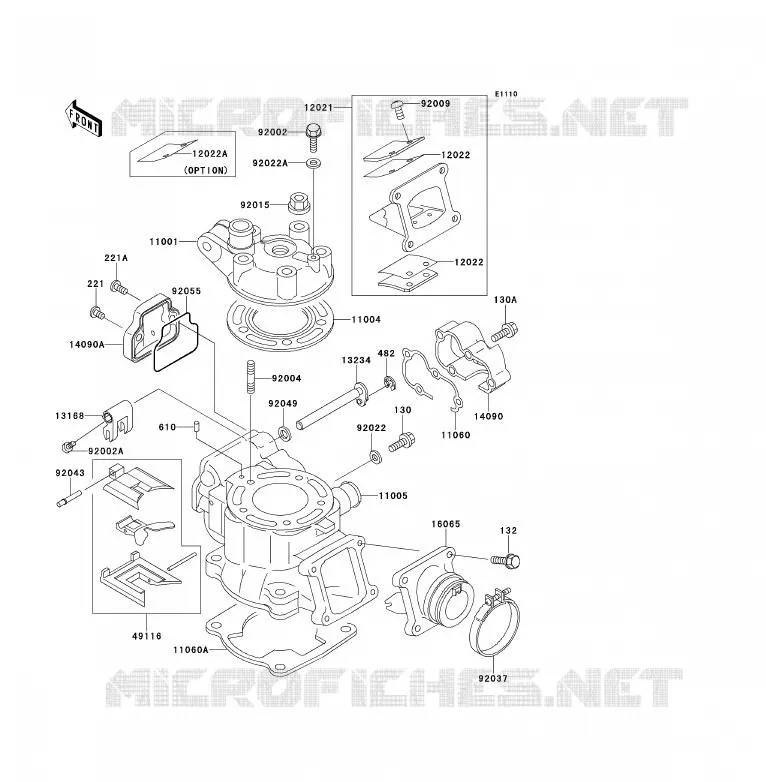 CULASSE/CYLINDRE Kawasaki TOUT-TERRAIN 80 1999 KX80  KX80-W2