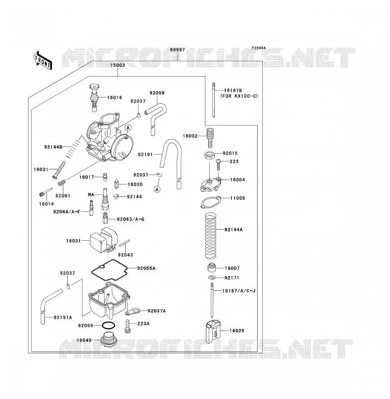 PIECE EN OPTION(CARBURATEUR) Kawasaki TOUT-TERRAIN 80 2000 KX80  KX80-W3