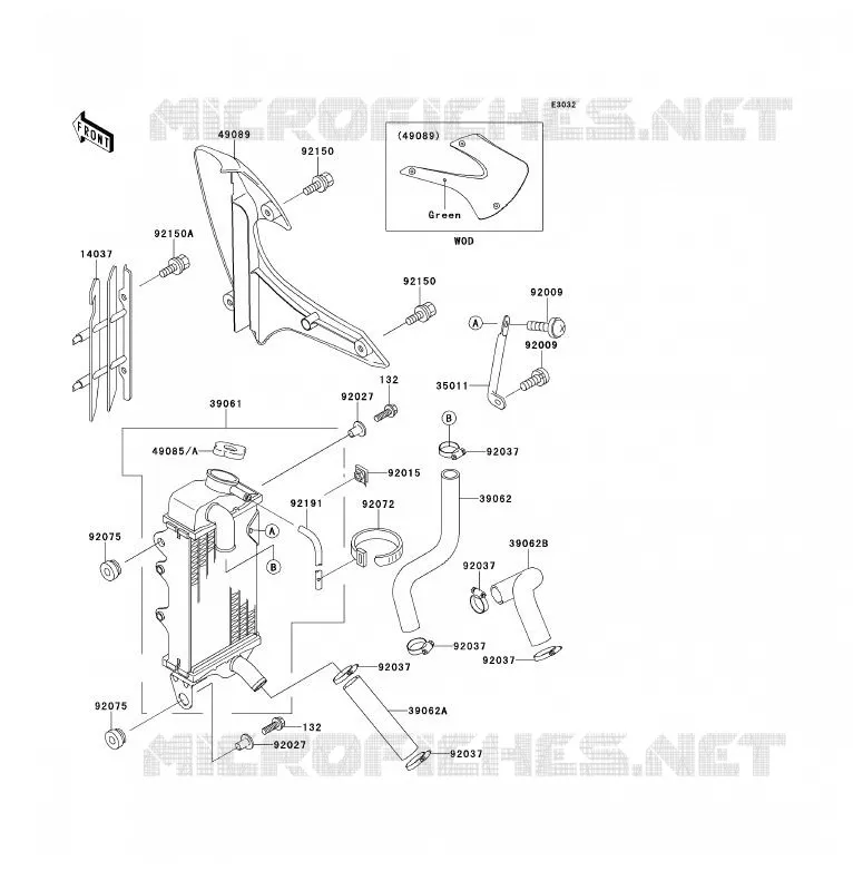 RADIATEUR Kawasaki TOUT-TERRAIN 80 2000 KX80  KX80-W3