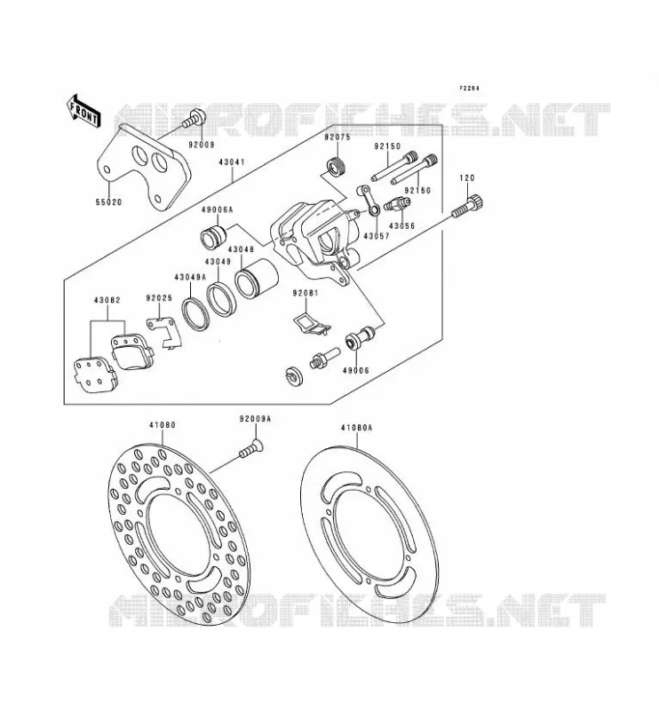 FREIN ARRIERE Kawasaki TOUT-TERRAIN 80 1999 KX80  KX80-X2