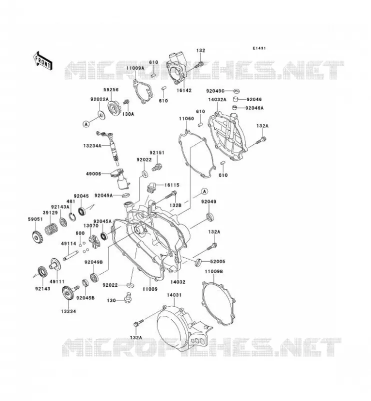 COUVERCLES MOTEUR Kawasaki TOUT-TERRAIN 80 2000 KX80  KX80-X3