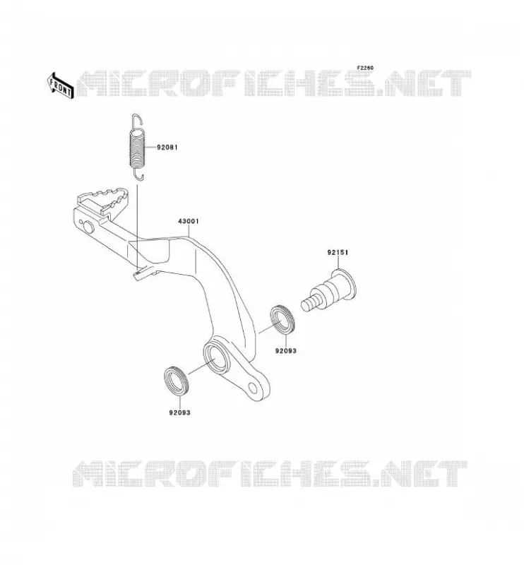 PEDALE DE FREIN Kawasaki TOUT-TERRAIN 80 2000 KX80  KX80-Y3