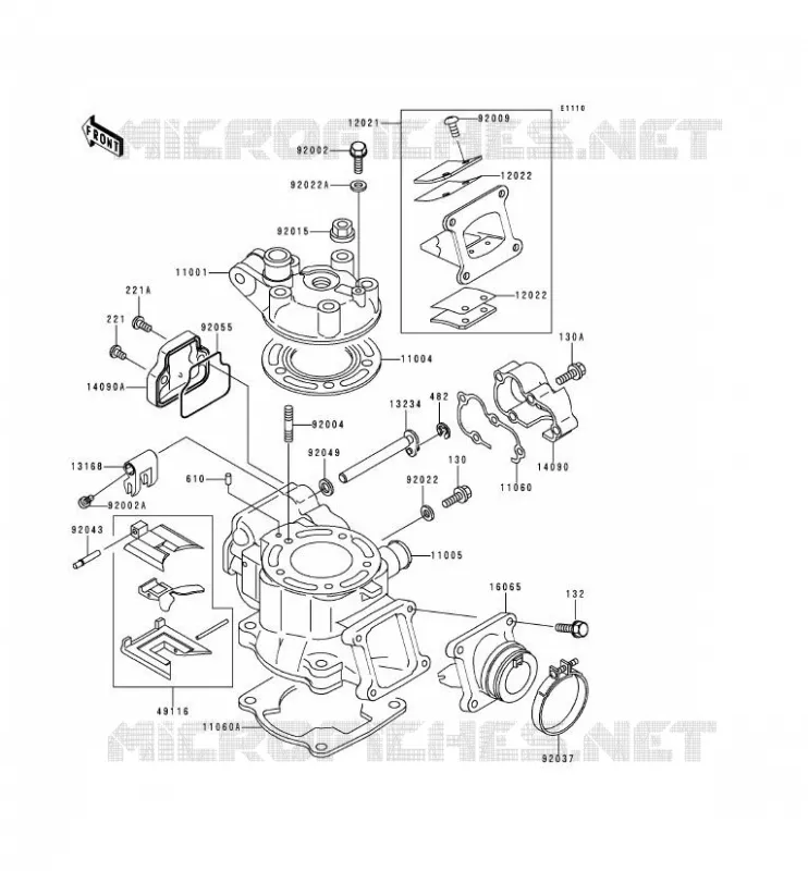 CULASSE/CYLINDRE Kawasaki TOUT-TERRAIN 80 1999 KX80  KX80-Z2