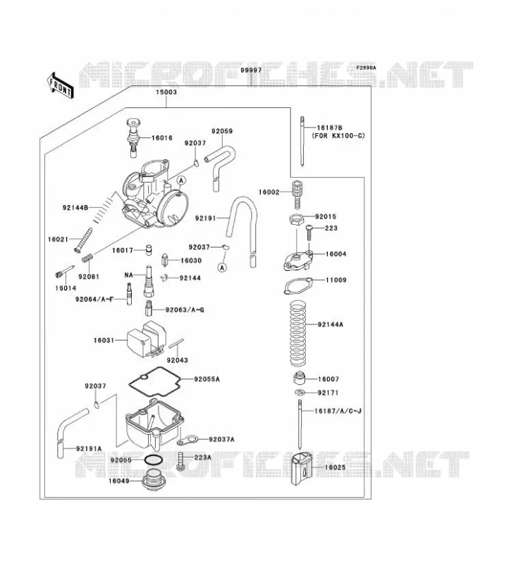 PIECE EN OPTION(CARBURATEUR) Kawasaki TOUT-TERRAIN 80 2000 KX80  KX80-Z3