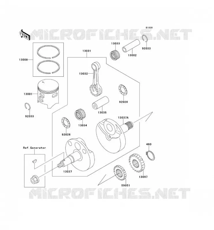 VILEBREQUIN/PISTON Kawasaki TOUT-TERRAIN 80 2000 KX80  KX80-Z3