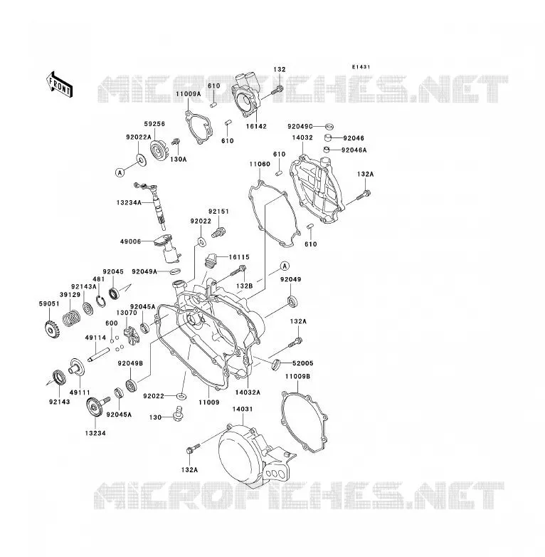 COUVERCLES MOTEUR Kawasaki TOUT-TERRAIN 85 2001 KX85 - KX85 II  KX85-A1