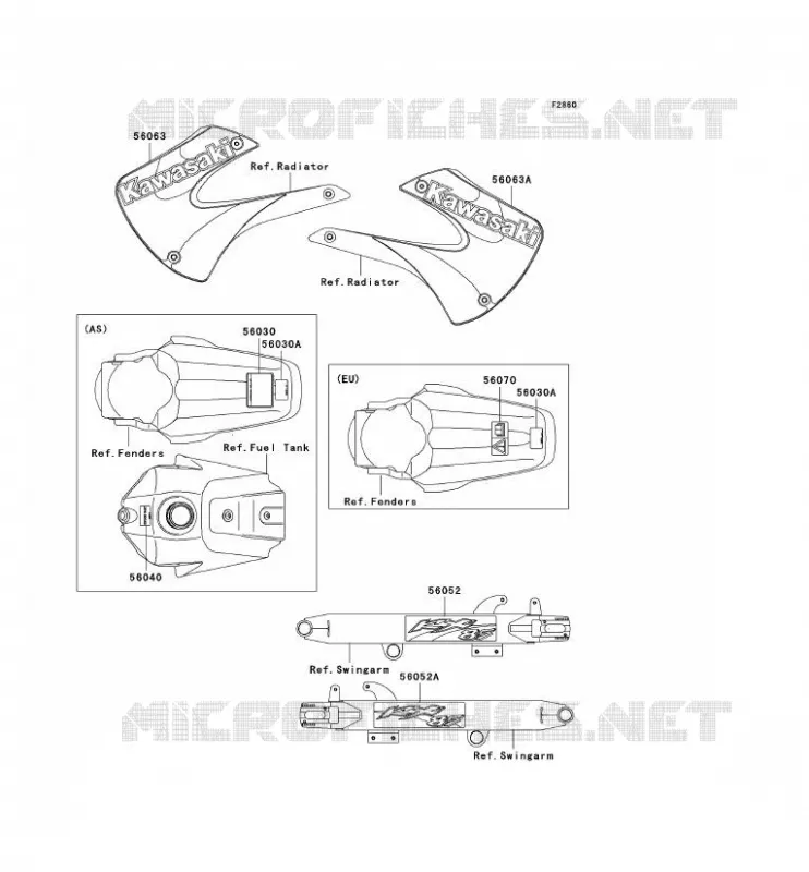 LABEL Kawasaki TOUT-TERRAIN 85 2001 KX85 - KX85 II  KX85-A1