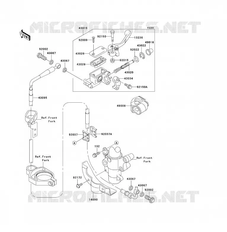 MAITRE CYLINDRE AV Kawasaki TOUT-TERRAIN 85 2001 KX85 - KX85 II  KX85-A1