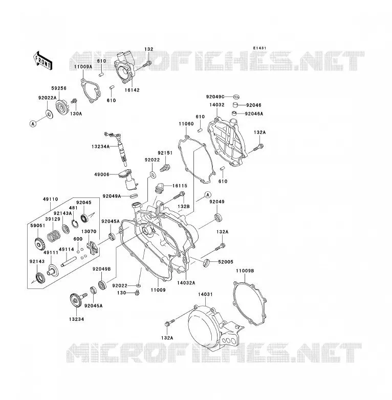 COUVERCLES MOTEUR Kawasaki TOUT-TERRAIN 85 2002 KX85 - KX85 II  KX85-A2