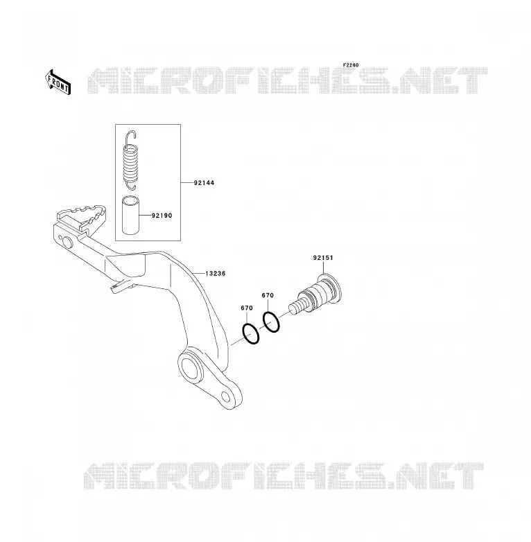 PEDALE DE FREIN Kawasaki TOUT-TERRAIN 85 2003 KX85 - KX85 II  KX85-A3