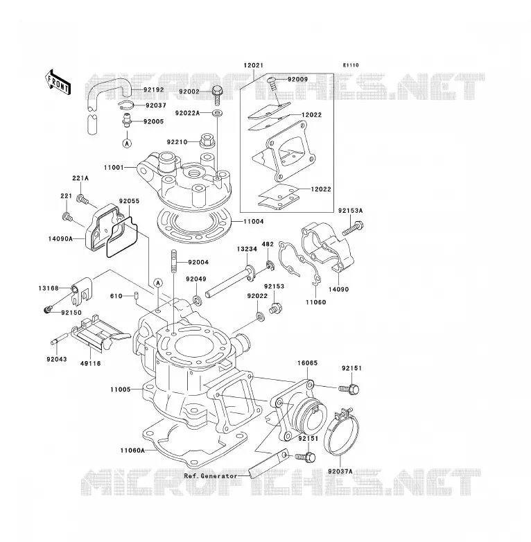 CULASSE/CYLINDRE Kawasaki TOUT-TERRAIN 85 2006 KX85 - KX85 II  KX85A6F
