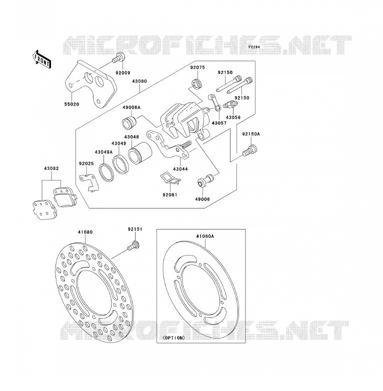 FREIN ARRIERE Kawasaki TOUT-TERRAIN 85 2007 KX85 - KX85 II  KX85A7F