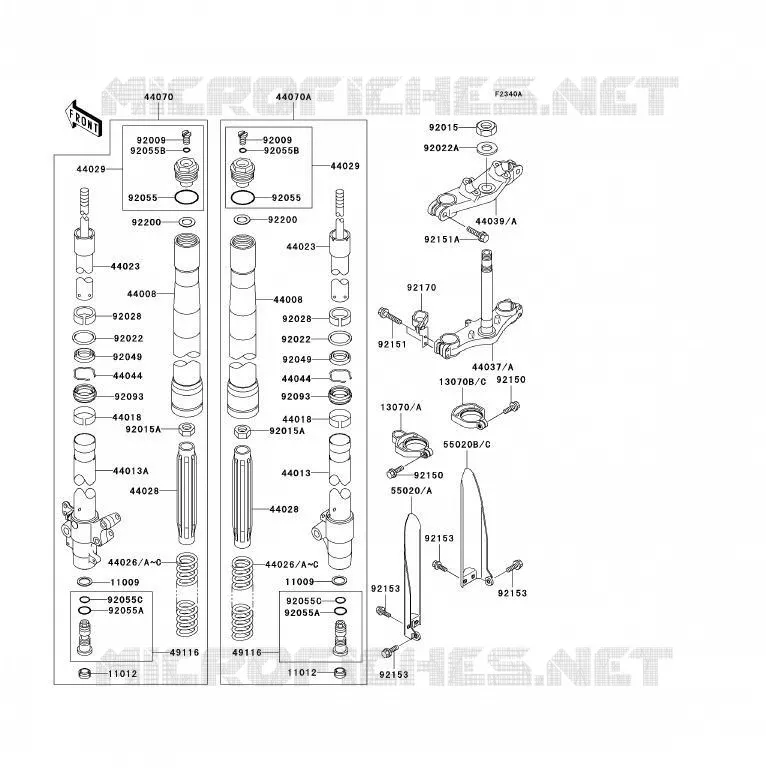 FOURCHE Kawasaki TOUT-TERRAIN 85 2008 KX85  KX85A8F