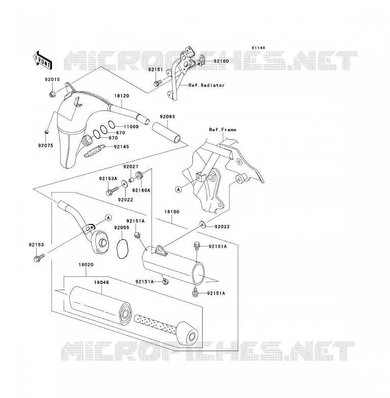 &Eacute;CHAPPEMENT Kawasaki TOUT-TERRAIN 85 2011 KX85 - KX85 II  KX85ABF