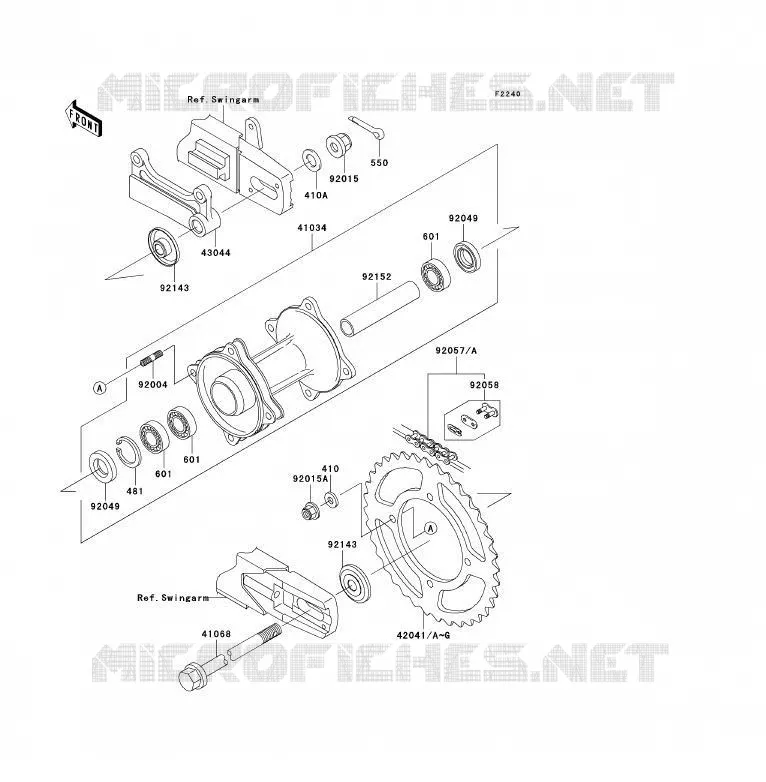 MOYEU ARRIERE Kawasaki TOUT-TERRAIN 85 2011 KX85 - KX85 II  KX85ABF