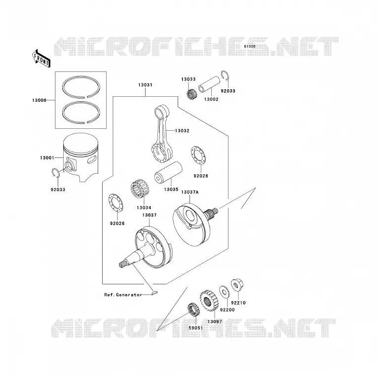 VILEBREQUIN/PISTON Kawasaki TOUT-TERRAIN 85 2011 KX85 - KX85 II  KX85ABF