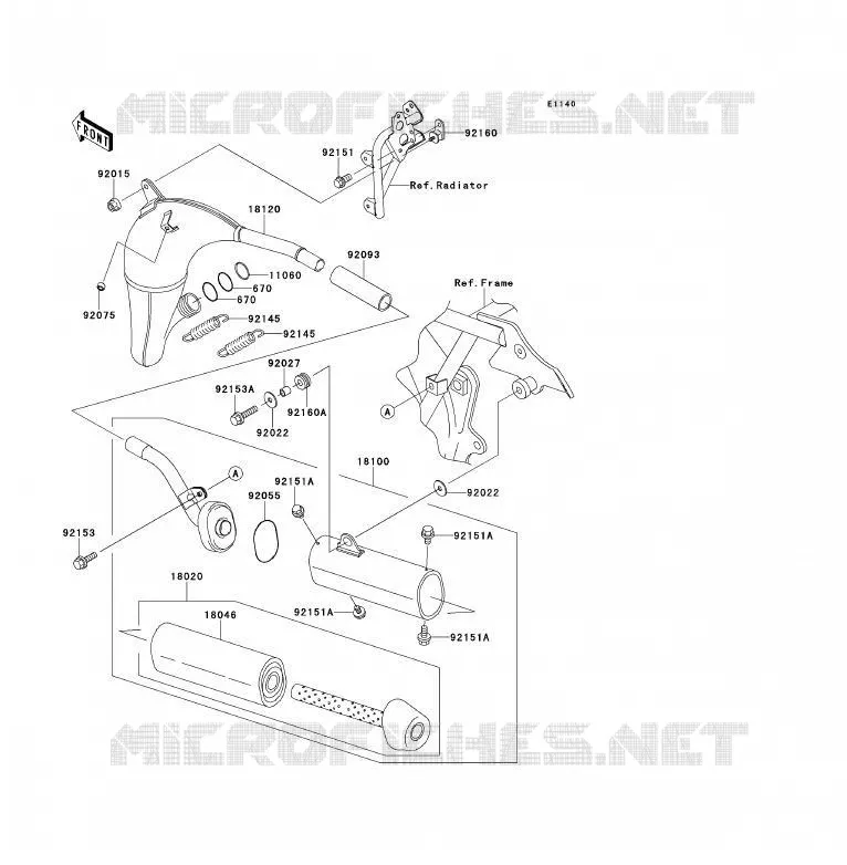 &Eacute;CHAPPEMENT Kawasaki TOUT-TERRAIN 85 2012 KX85 - KX85 II  KX85ACF