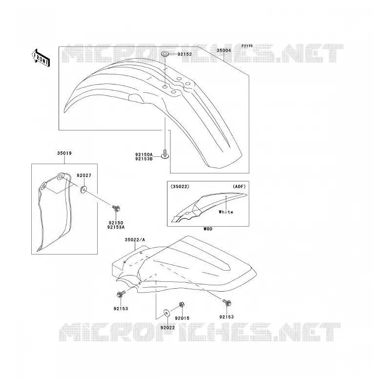 GARDE BOUE Kawasaki TOUT-TERRAIN 85 2012 KX85 - KX85 II  KX85ACF