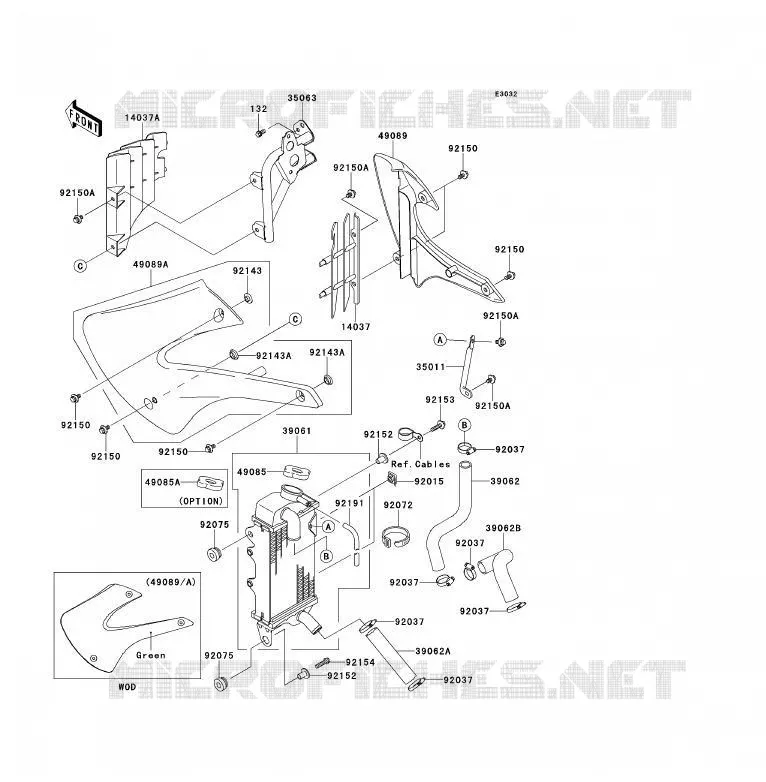 RADIATEUR Kawasaki TOUT-TERRAIN 85 2013 KX85 - KX85 II  KX85ADF