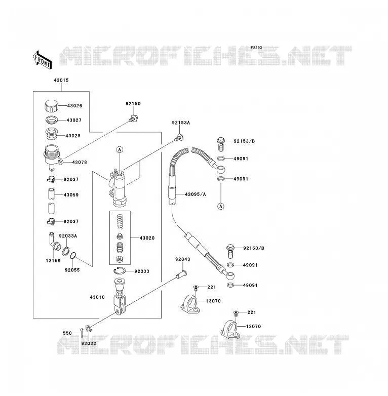MAITRE CYLINDRE ARRI&Egrave;RE Kawasaki TOUT-TERRAIN 85 2013 KX85 - KX85 II  KX85ADF