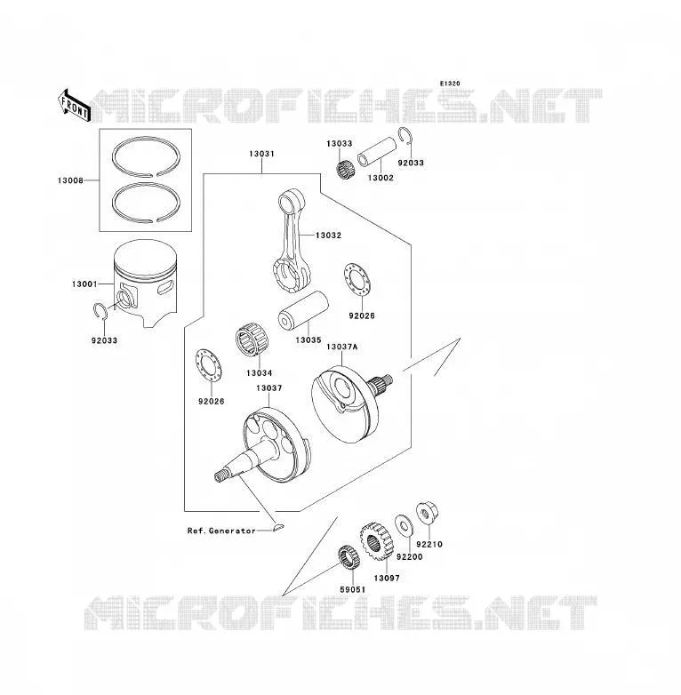 VILEBREQUIN/PISTON Kawasaki TOUT-TERRAIN 85 2013 KX85 - KX85 II  KX85ADF