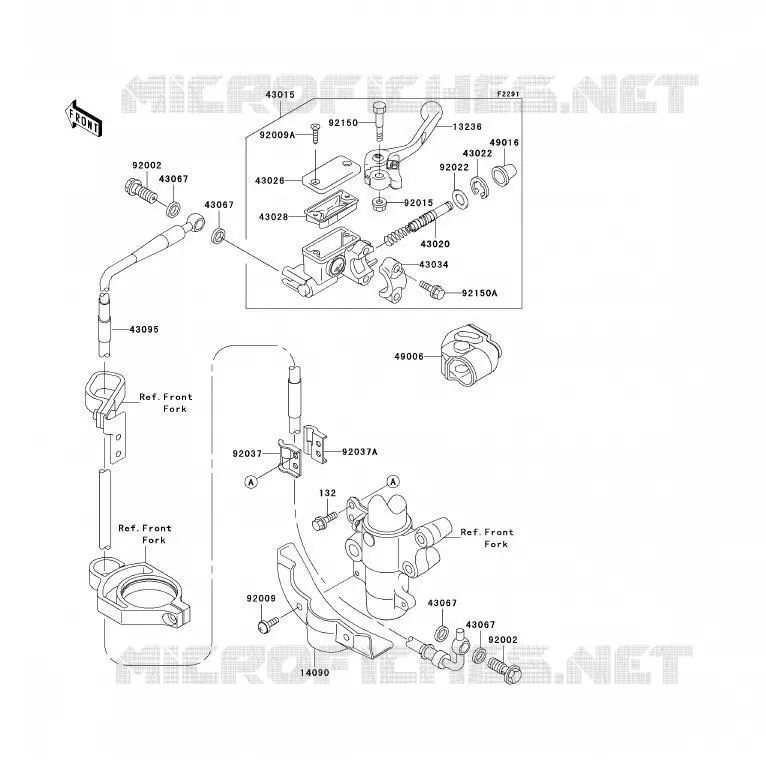 MAITRE CYLINDRE AV Kawasaki TOUT-TERRAIN 85 2001 KX85 - KX85 II  KX85-B1