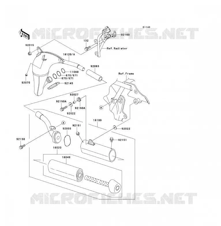 &Eacute;CHAPPEMENT Kawasaki TOUT-TERRAIN 85 2002 KX85 - KX85 II  KX85-B2