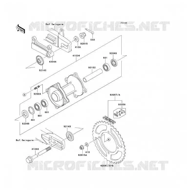 MOYEU ARRIERE Kawasaki TOUT-TERRAIN 85 2002 KX85 - KX85 II  KX85-B2