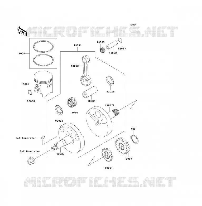 VILEBREQUIN/PISTON Kawasaki TOUT-TERRAIN 85 2002 KX85 - KX85 II  KX85-B2