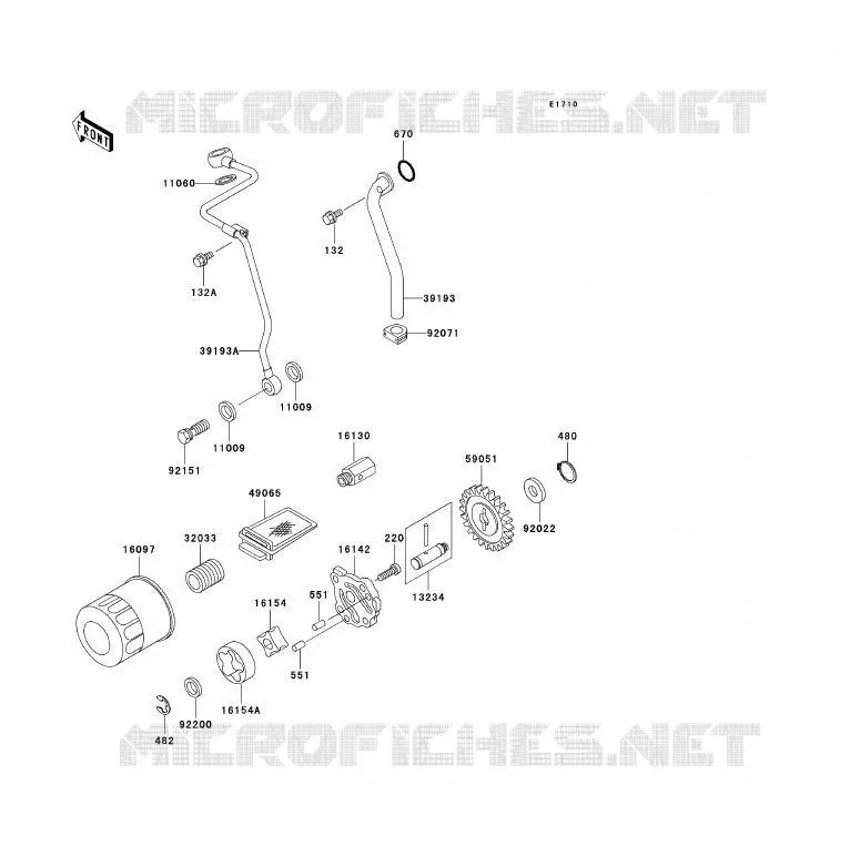 POMPE A HUILE/FILTRE &Agrave; HUILE Kawasaki QUAD 300 2000 KVF300  KVF300-B2
