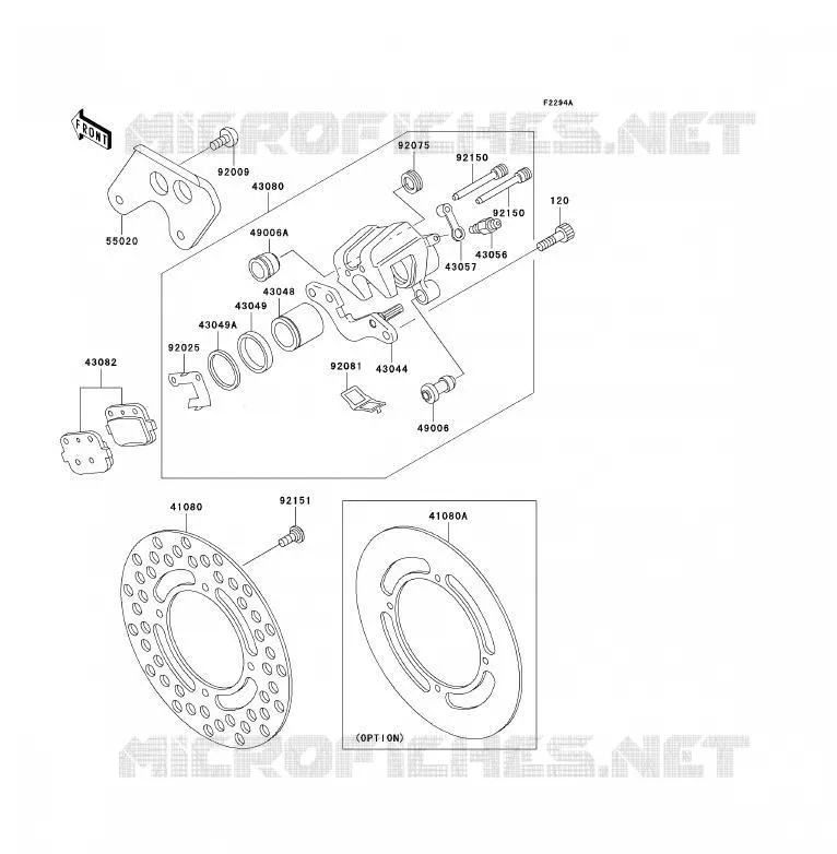 FREIN ARRIERE Kawasaki TOUT-TERRAIN 85 2004 KX85 - KX85 II  KX85-B4