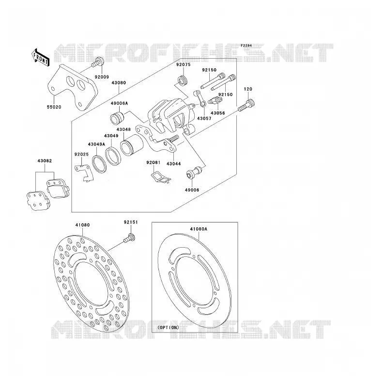 FREIN ARRIERE Kawasaki TOUT-TERRAIN 85 2005 KX85 - KX85 II  KX85-B5
