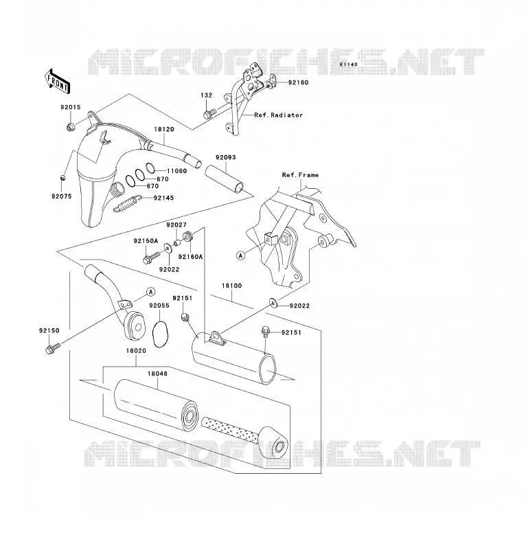 &Eacute;CHAPPEMENT Kawasaki TOUT-TERRAIN 85 2005 KX85 - KX85 II  KX85-B5