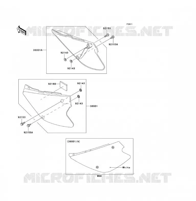 CACHE LAT&Eacute;RAL Kawasaki TOUT-TERRAIN 85 2009 KX85 - KX85 II  KX85B9F