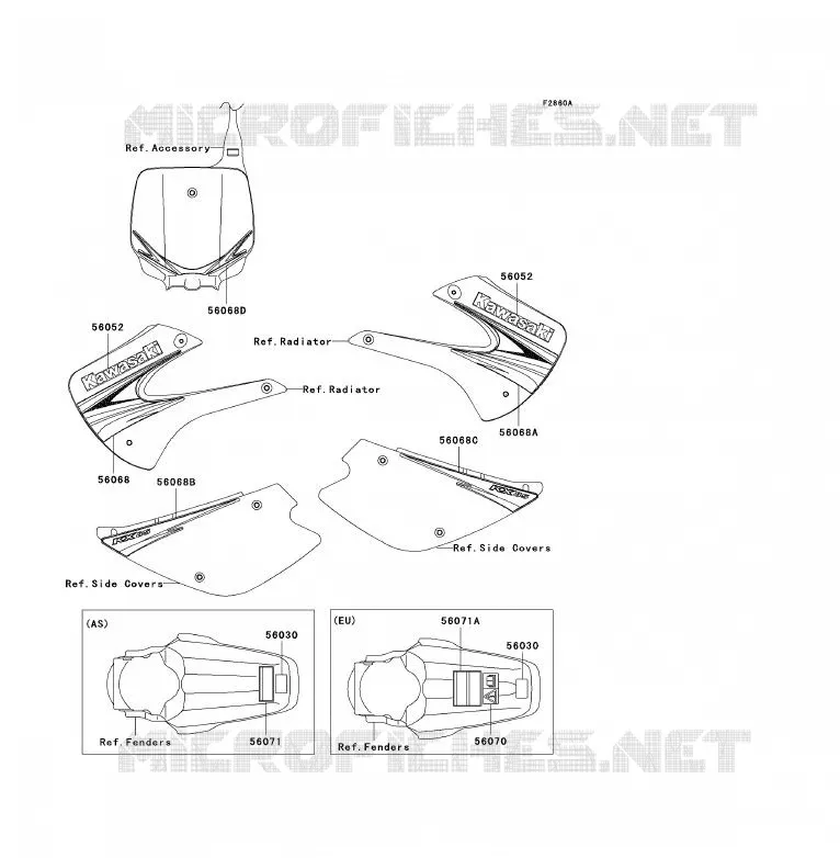 LABEL Kawasaki TOUT-TERRAIN 85 2009 KX85 - KX85 II  KX85B9F