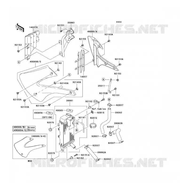 RADIATEUR Kawasaki TOUT-TERRAIN 85 2010 KX85 - KX85 II  KX85BAF