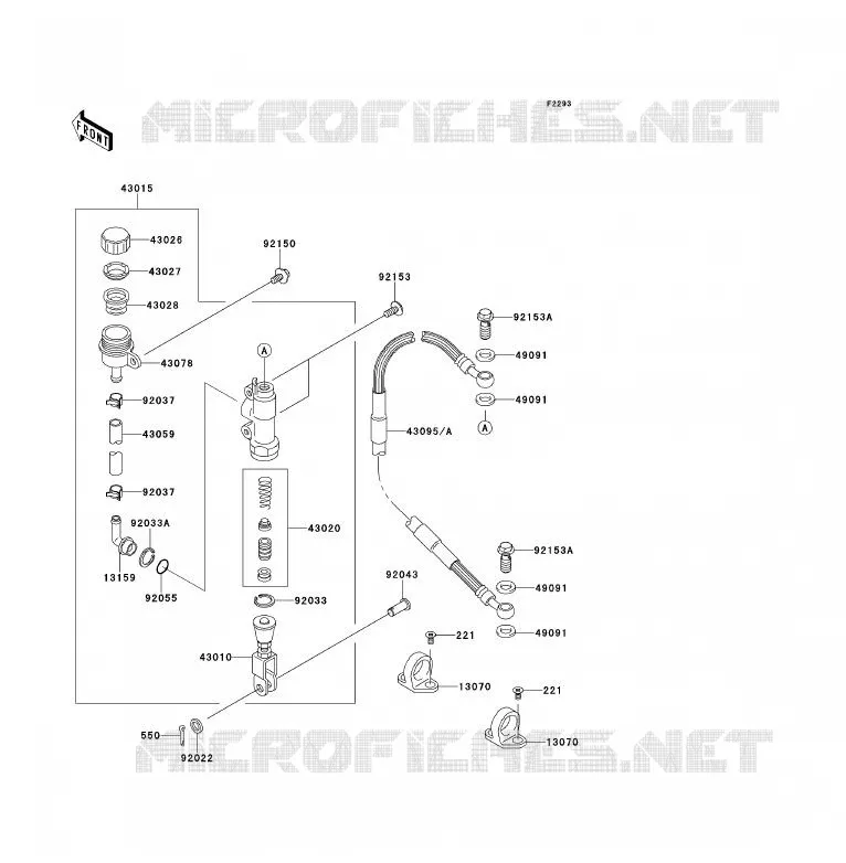 MAITRE CYLINDRE ARRI&Egrave;RE Kawasaki TOUT-TERRAIN 85 2012 KX85 - KX85 II  KX85BCF