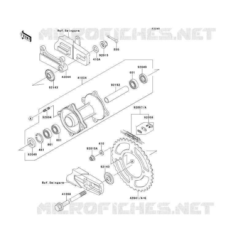 MOYEU ARRIERE Kawasaki TOUT-TERRAIN 85 2013 KX85 - KX85 II  KX85BDF