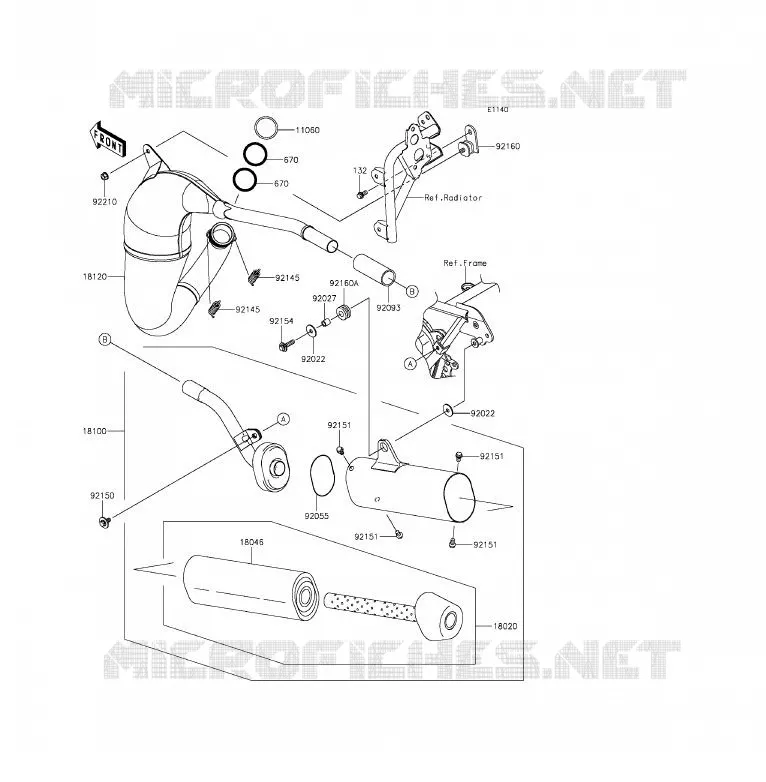 &Eacute;CHAPPEMENT Kawasaki TOUT-TERRAIN 85 2015 KX85  KX85CFF