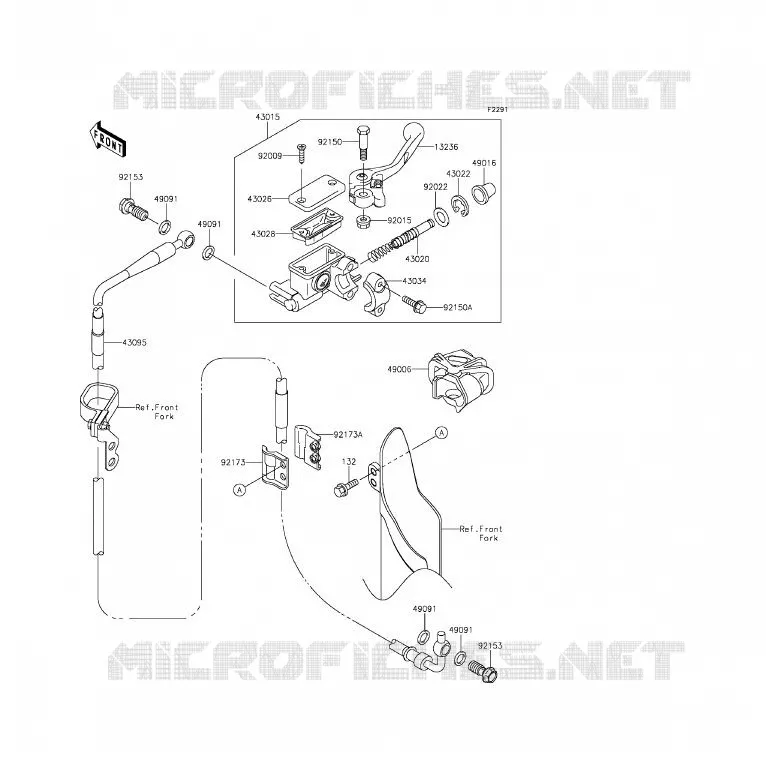 MAITRE CYLINDRE AV Kawasaki TOUT-TERRAIN 85 2014 KX85 - KX85 II  KX85DEF