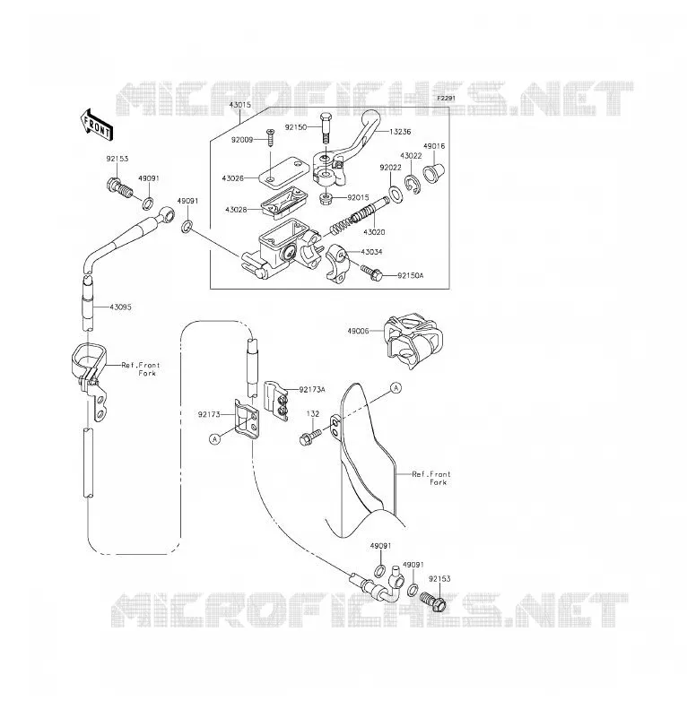 MAITRE CYLINDRE AV Kawasaki TOUT-TERRAIN 85 2015 KX85 - KX85 II  KX85DFF