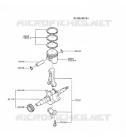 PISTON/VILEBREQUIN pour Kawasaki GA3200A