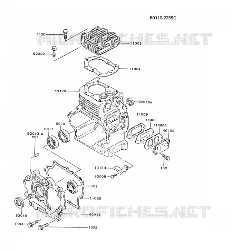 CULASSE/CARTER MOTEUR Kawasaki Generateur GA GAH20A GA3200A  GAH20A-CS55