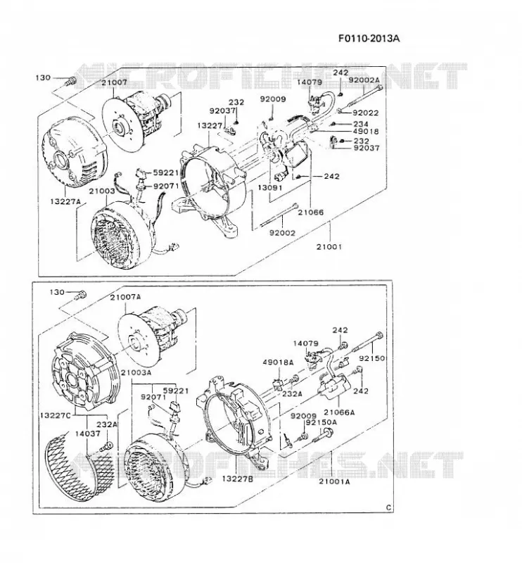 G&Eacute;N&Eacute;RATEUR Kawasaki Generateur GA GAT40A GA1400A  GAT40A-CS52