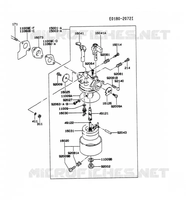 CARBURATEUR Kawasaki Generateur GA GAT40A GA1400A  GAT40A-ES58